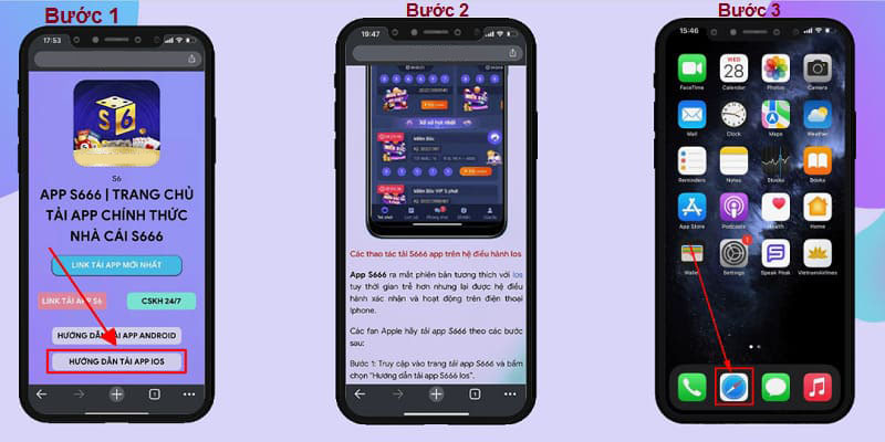Các bước tải app S666 cho ios
